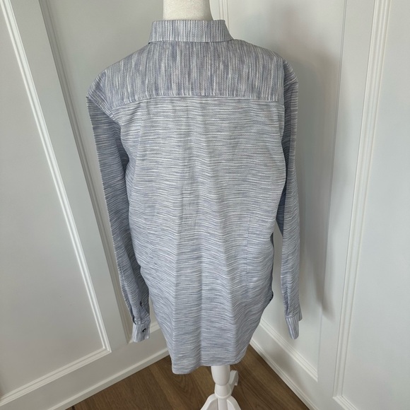 Robert Graham Mens Tailored Fit Blue Gray Button Down Casual Shirt Size Large - Picture 3 of 12